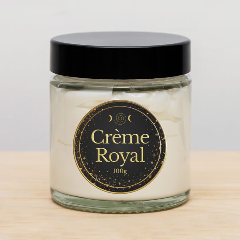Creme Royal Produktbild – pflegende Gesichtscreme in Tiegel mit weißer Creme